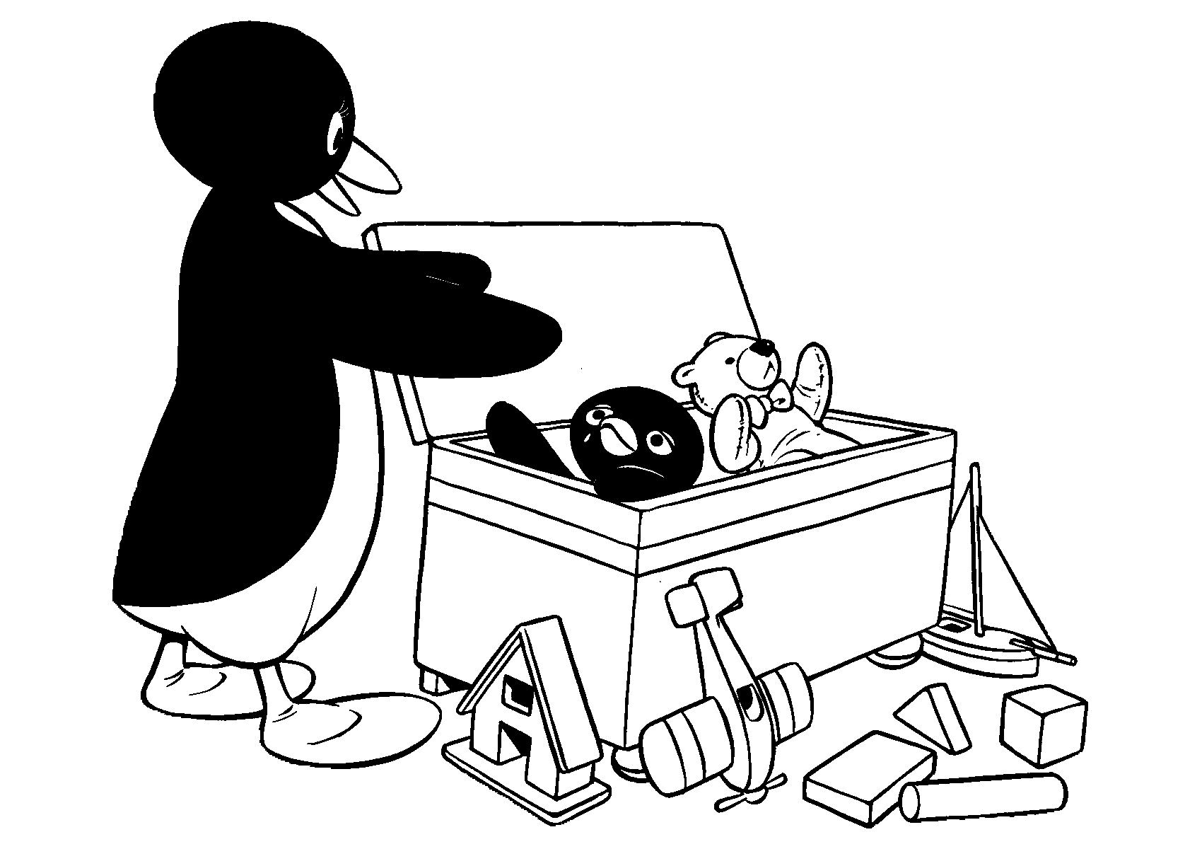 Plansa de colorat cu Pinguin 14 6